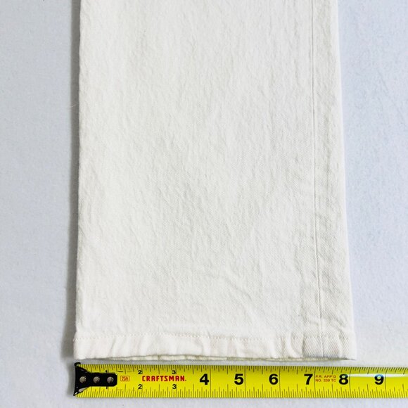 Loft Women's High-Rise Straight-Leg Stretch Cream Denim Jeans Size 31/12 NWOT - Picture 10 of 11